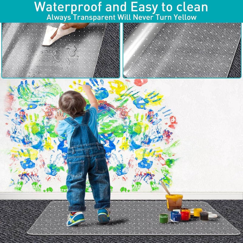 PHOUZIN Office Chair Mat for Carpet: 48"x36" Clear Desk Chair Mat for Carpet Floor, Computer Mat for Low Carpeted Floors,Thick and Sturdy Protector, Rug Pad for Rolling Chairs Office Work Gaming - Image 3